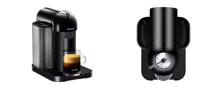 Side and top view of the Nespresso Vertuo